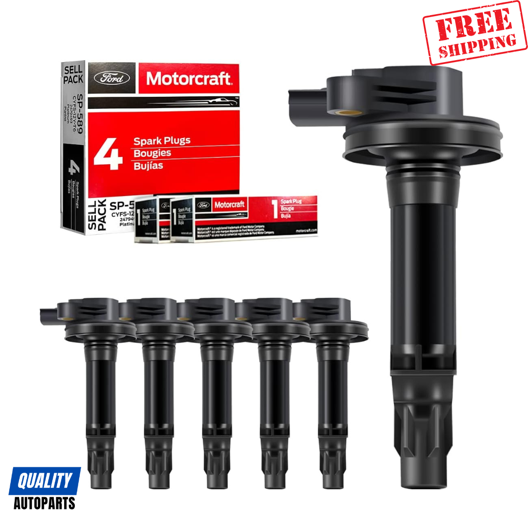 Motorcraft Platinum Spark Plug SP520 and DG520 Ignition Coils (Set of 6)