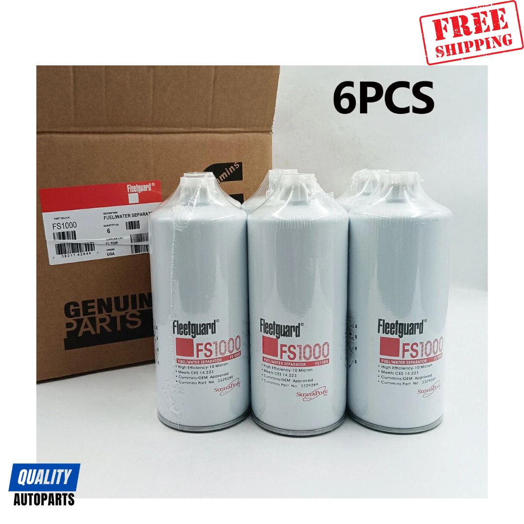 Fleetguard FS1000 Fuel Filter Water Separator (Set of 6)
