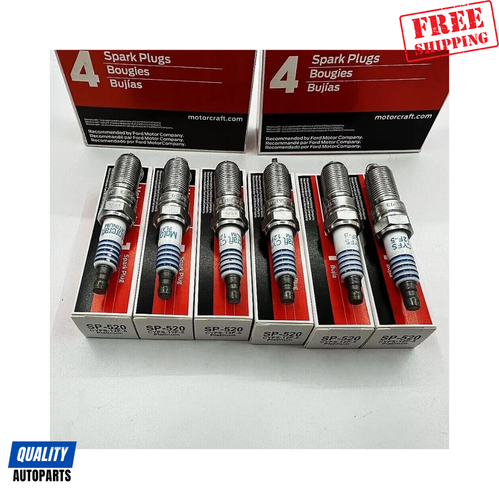 Motorcraft Platinum Spark Plug SP520 and DG520 Ignition Coils (Set of 6)