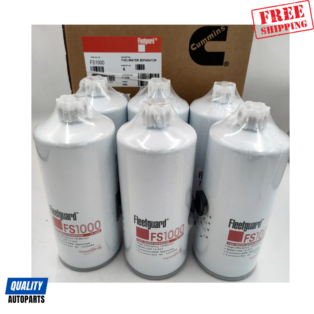 Fleetguard FS1000 Fuel Filter Water Separator (Set of 6)